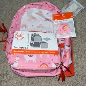 4 PC Set: Lanyard With ID Holder, 3D Molded Zip Case, Backpack, Lunchkit